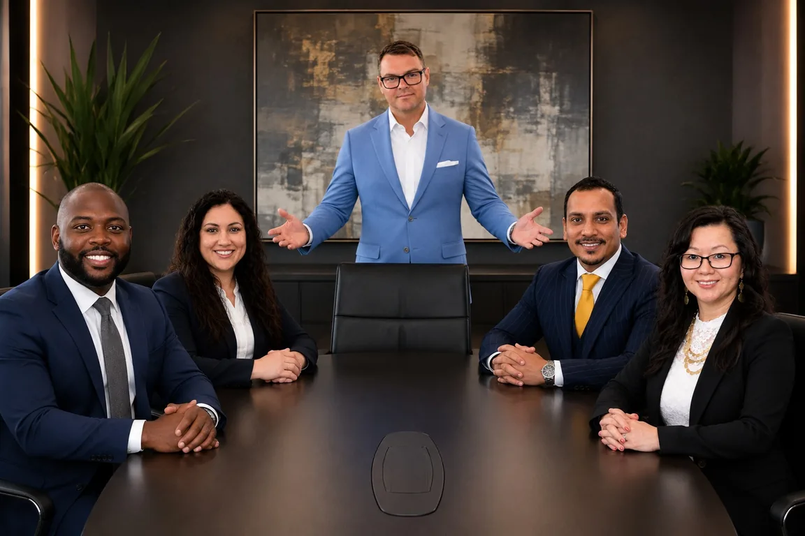 Kevin Kohler with Rikesh Patel, Zena Krogedal, Megan Elliott and Jerome Smith of The Kohler Team at KW Commercial